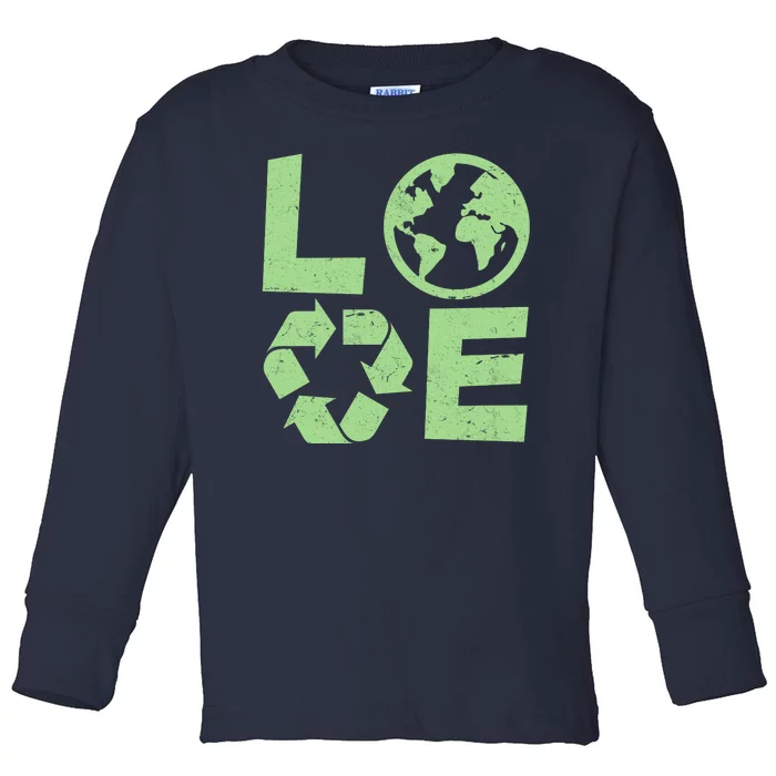 LOVE Recycle Earth Day Toddler Long Sleeve Shirt