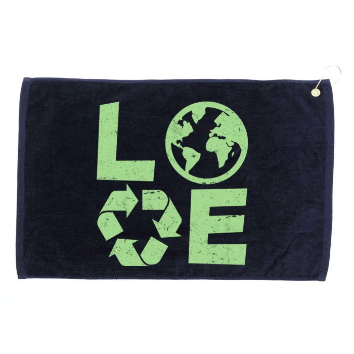 LOVE Recycle Earth Day Grommeted Golf Towel