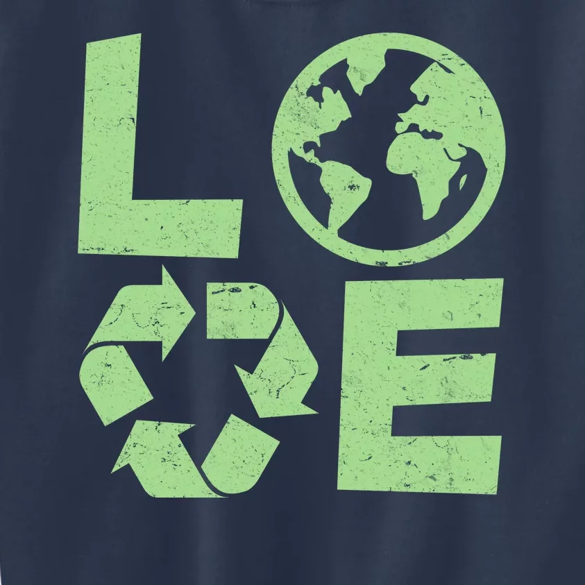 LOVE Recycle Earth Day Kids Sweatshirt