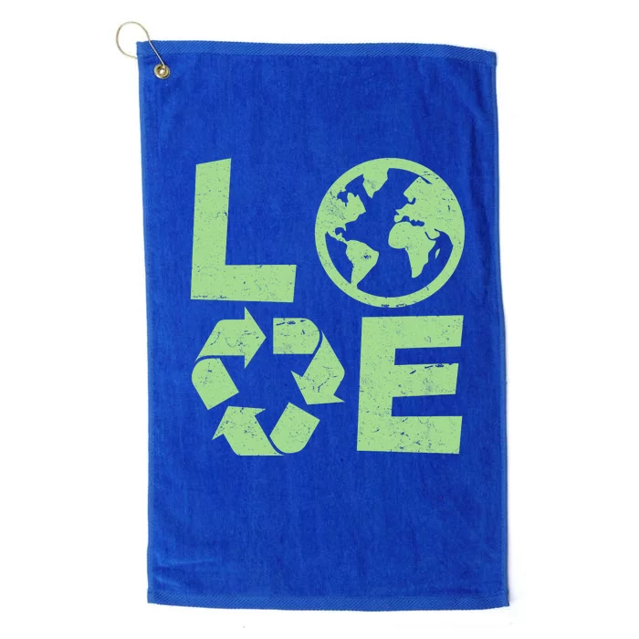 LOVE Recycle Earth Day Platinum Collection Golf Towel