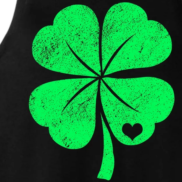 Love Shamrock Vintage Distressed Irish Clover Ladies Tri-Blend Wicking Tank