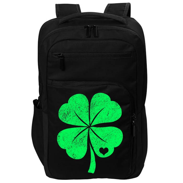 Love Shamrock Vintage Distressed Irish Clover Impact Tech Backpack