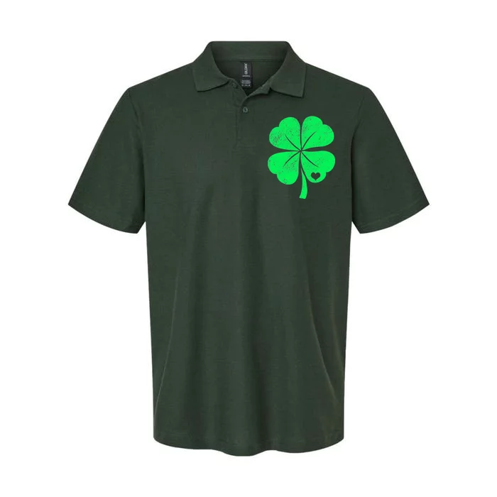 Love Shamrock Vintage Distressed Irish Clover Softstyle Adult Sport Polo