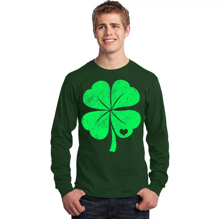 Love Shamrock Vintage Distressed Irish Clover Tall Long Sleeve T-Shirt