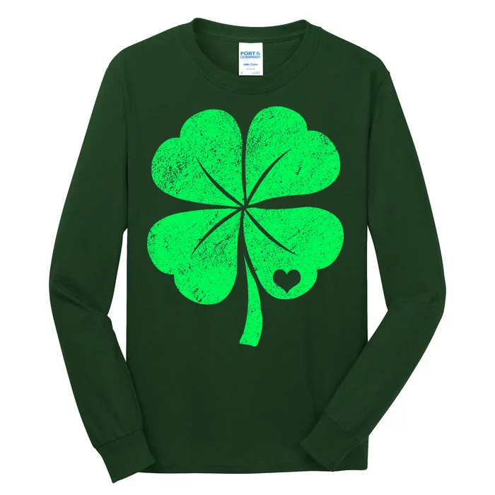 Love Shamrock Vintage Distressed Irish Clover Tall Long Sleeve T-Shirt