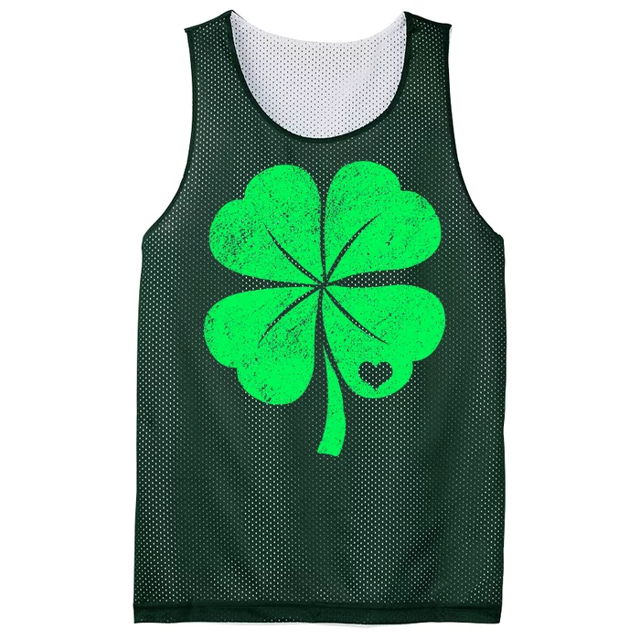 Love Shamrock Vintage Distressed Irish Clover Mesh Reversible Basketball Jersey Tank