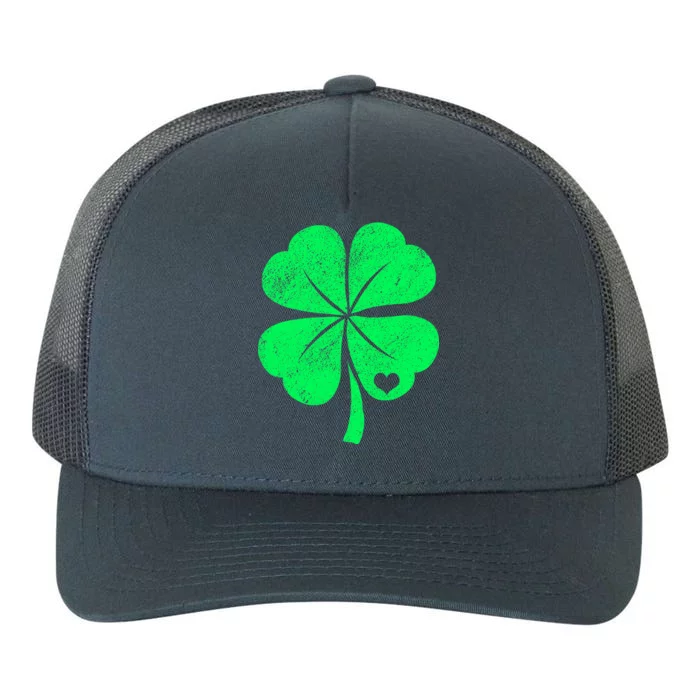 Love Shamrock Vintage Distressed Irish Clover Yupoong Adult 5-Panel Trucker Hat