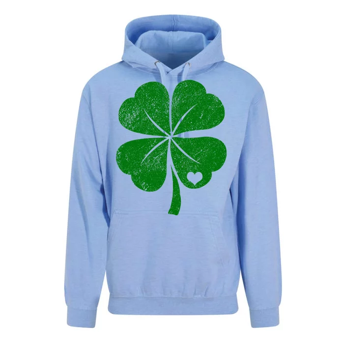 Love Shamrock Vintage Distressed Irish Clover Unisex Surf Hoodie