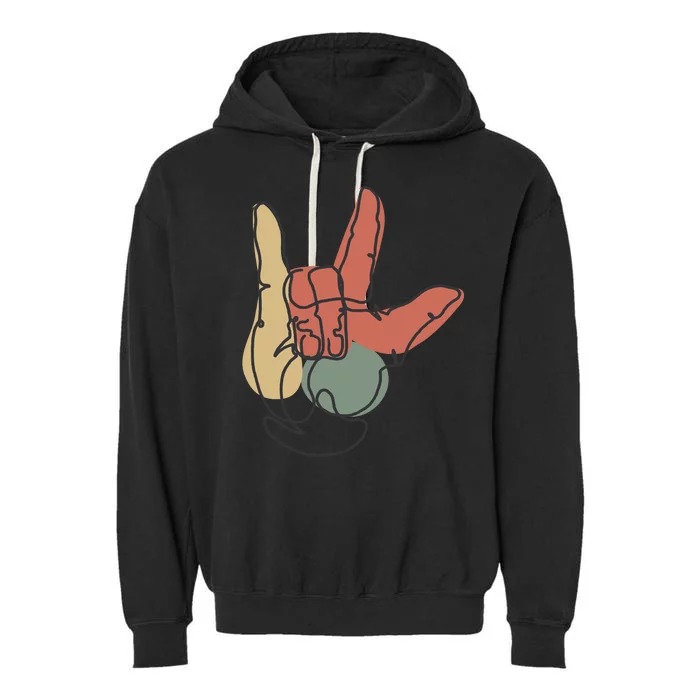 Love Sign Language Garment-Dyed Fleece Hoodie