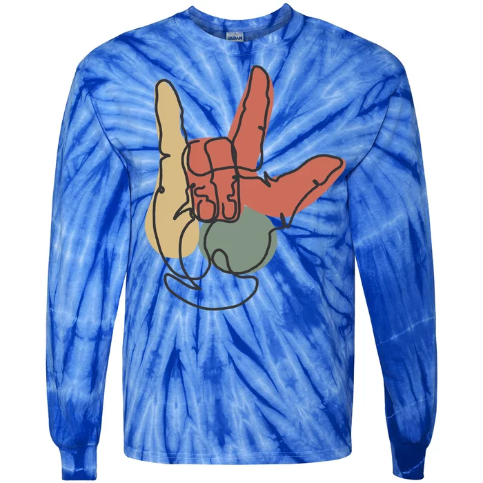 Love Sign Language Tie-Dye Long Sleeve Shirt