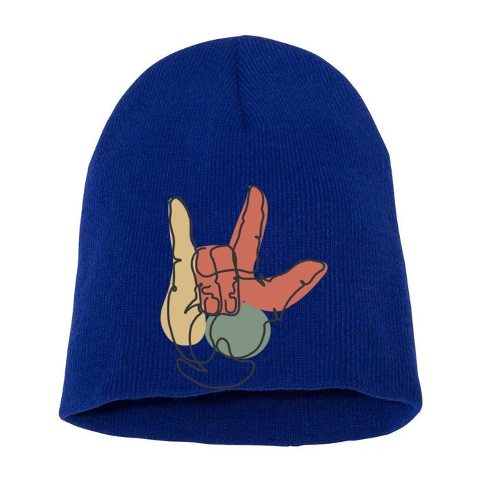 Love Sign Language Short Acrylic Beanie