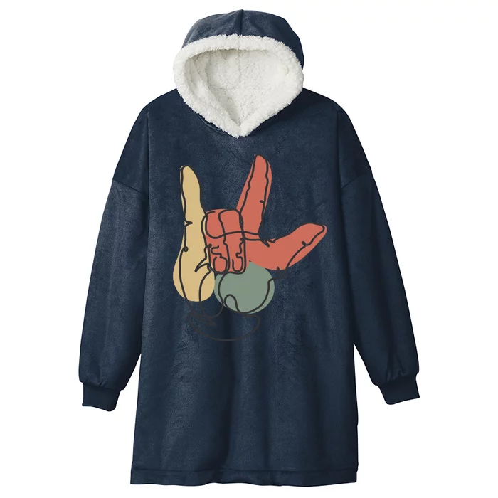 Love Sign Language Hooded Wearable Blanket