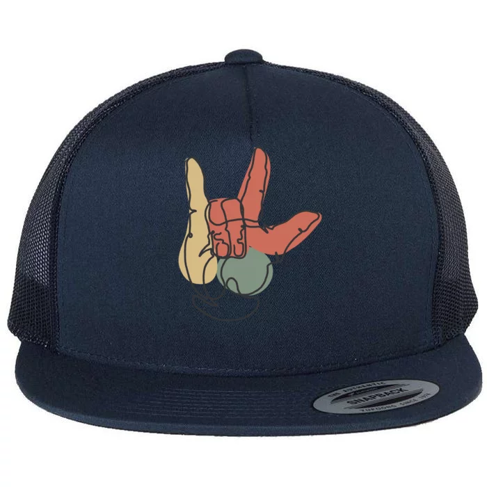 Love Sign Language Flat Bill Trucker Hat