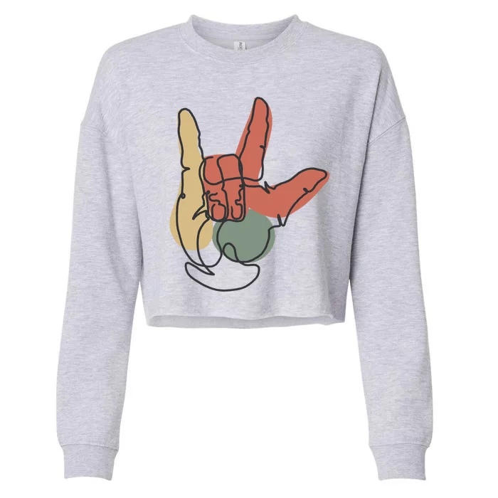 Love Sign Language Cropped Pullover Crew