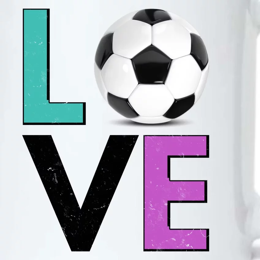 LOVE Soccer Sports Fan Black Color Changing Mug