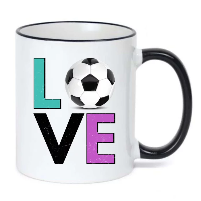 LOVE Soccer Sports Fan Black Color Changing Mug