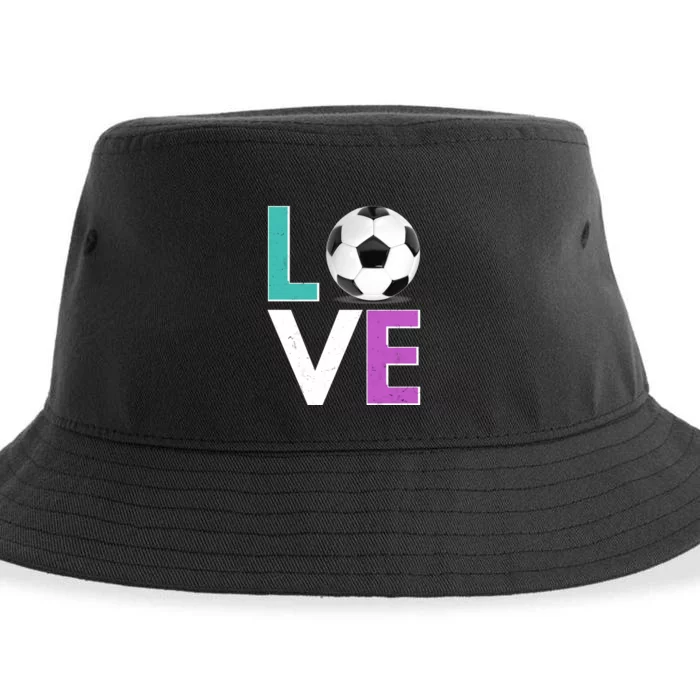 LOVE Soccer Sports Fan Sustainable Bucket Hat