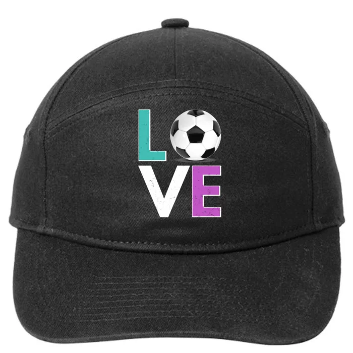 LOVE Soccer Sports Fan 7-Panel Snapback Hat