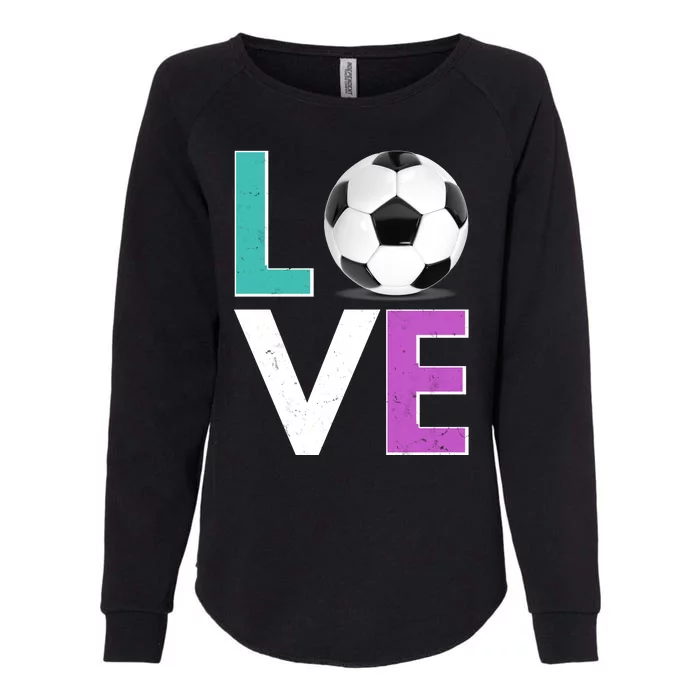 LOVE Soccer Sports Fan Womens California Wash Sweatshirt