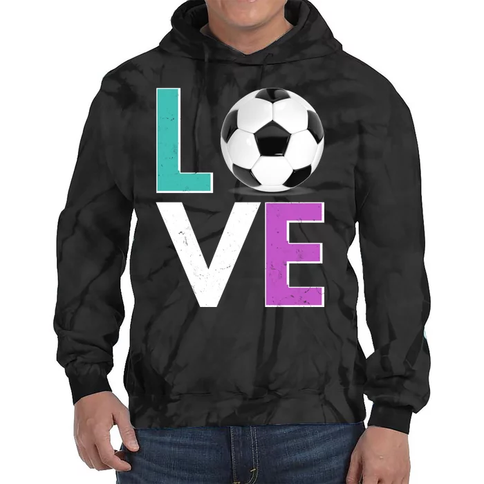 LOVE Soccer Sports Fan Tie Dye Hoodie