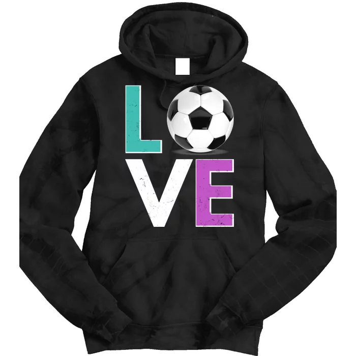 LOVE Soccer Sports Fan Tie Dye Hoodie