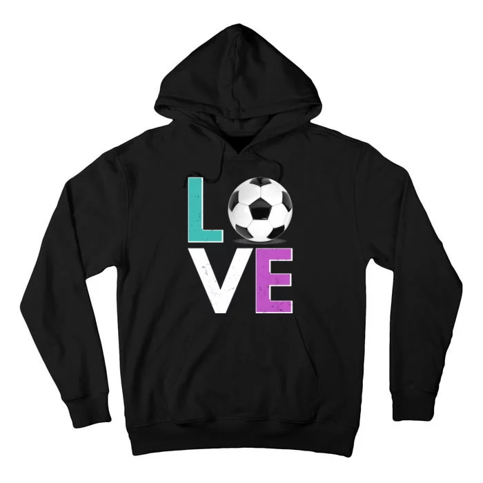 LOVE Soccer Sports Fan Tall Hoodie