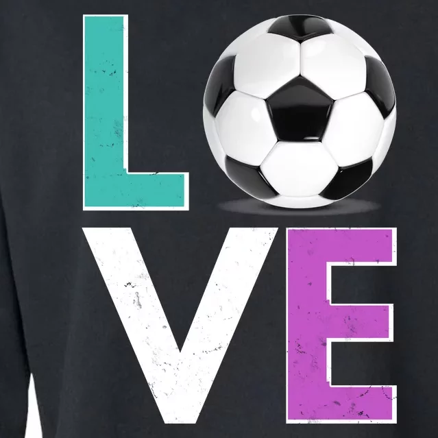 LOVE Soccer Sports Fan Cropped Pullover Crew