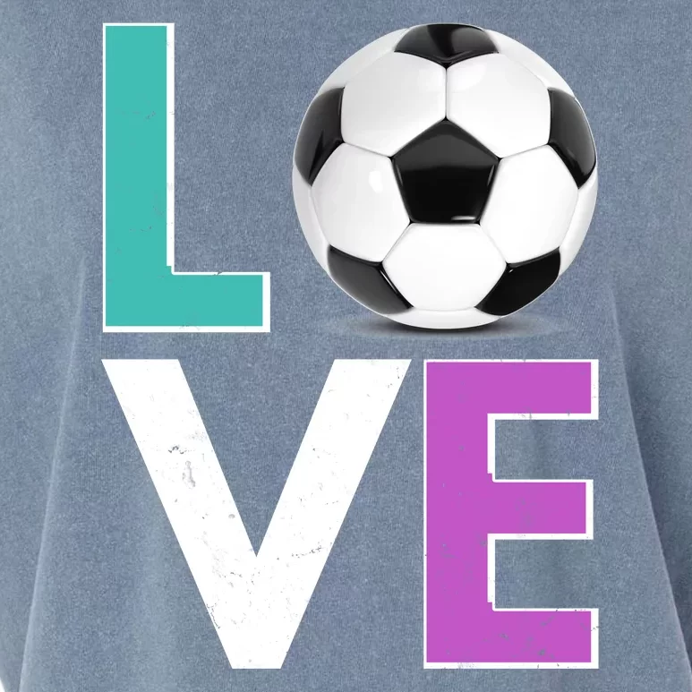 LOVE Soccer Sports Fan Garment-Dyed Women's Muscle Tee