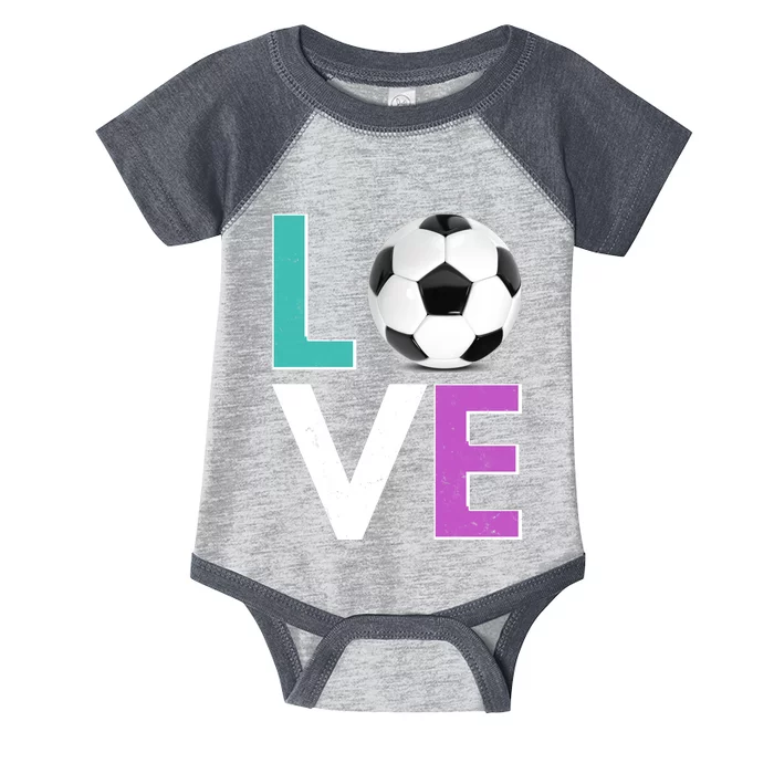 LOVE Soccer Sports Fan Infant Baby Jersey Bodysuit