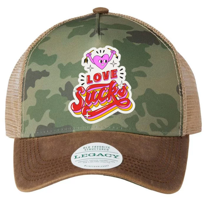 Love Sucks Funny Valentine's Day Legacy Tie Dye Trucker Hat