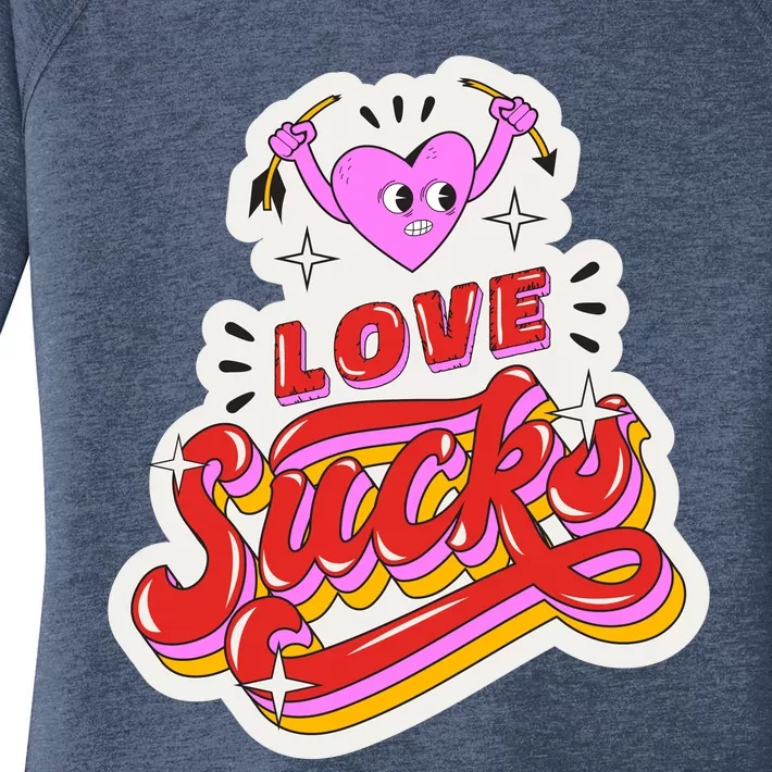 Love Sucks Funny Valentine's Day Women's Perfect Tri Tunic Long Sleeve Shirt