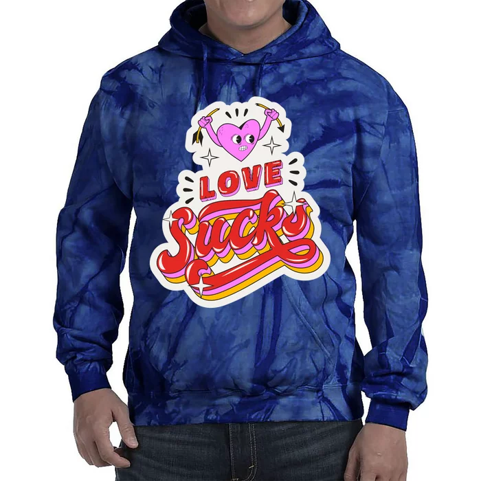 Love Sucks Funny Valentine's Day Tie Dye Hoodie