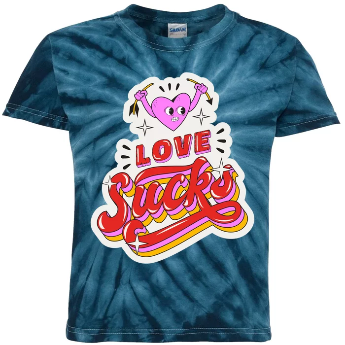 Love Sucks Funny Valentine's Day Kids Tie-Dye T-Shirt