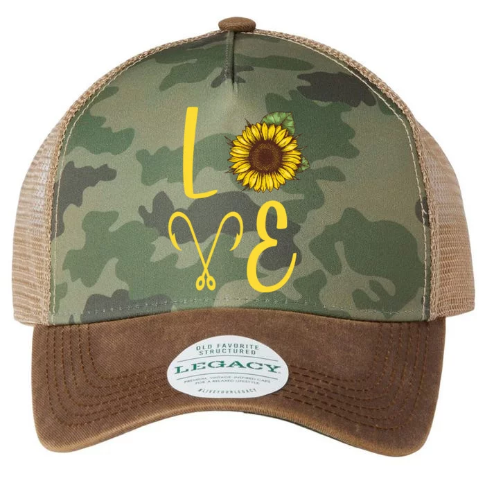 Love Sunflower And Fishing Legacy Tie Dye Trucker Hat