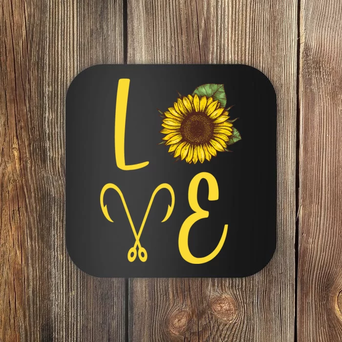 Love Sunflower And Fishing Coaster