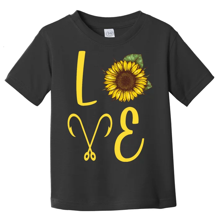 Love Sunflower And Fishing Toddler T-Shirt