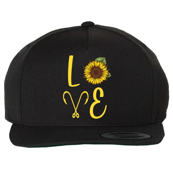 Love Sunflower And Fishing Wool Snapback Cap