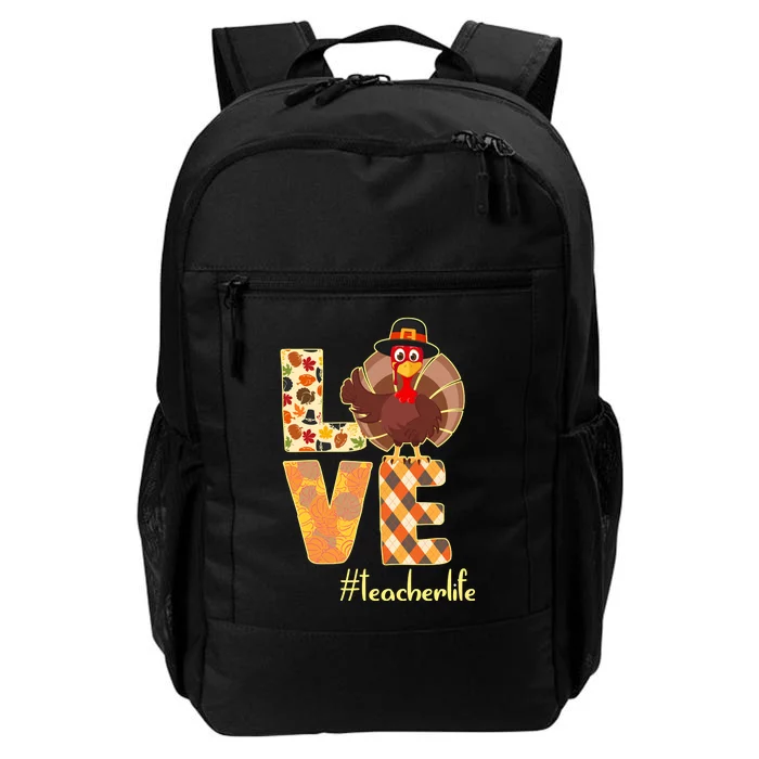 Love Teacher Life Turkey Thanksgiving Daily Commute Backpack