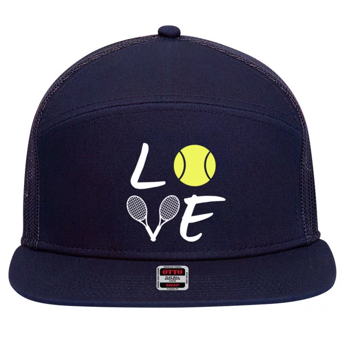 Love Tennis 7 Panel Mesh Trucker Snapback Hat