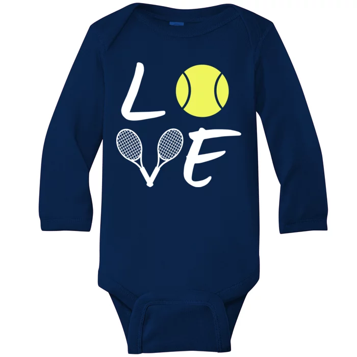 Love Tennis Baby Long Sleeve Bodysuit