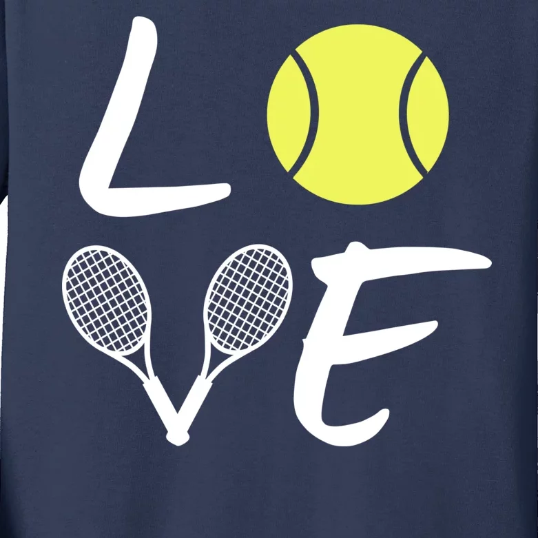 Love Tennis Kids Long Sleeve Shirt