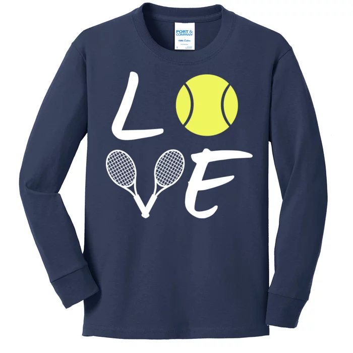 Love Tennis Kids Long Sleeve Shirt