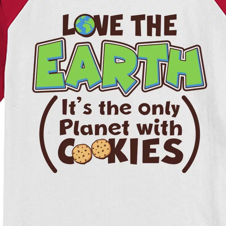 Love the Earth It's the Only Planet with Cookies Kids Colorblock Raglan Jersey