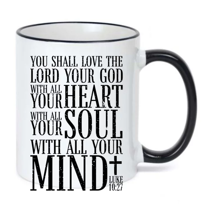 Love The Lord Christian Bible Quote Luke 10:27 Black Color Changing Mug