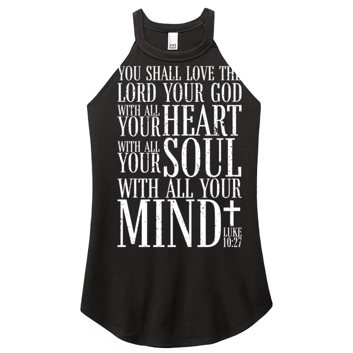 Love The Lord Christian Bible Quote Luke 10:27 Women’s Perfect Tri Rocker Tank