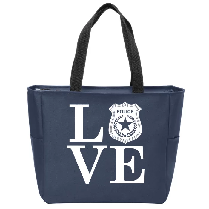 Love The Police Zip Tote Bag