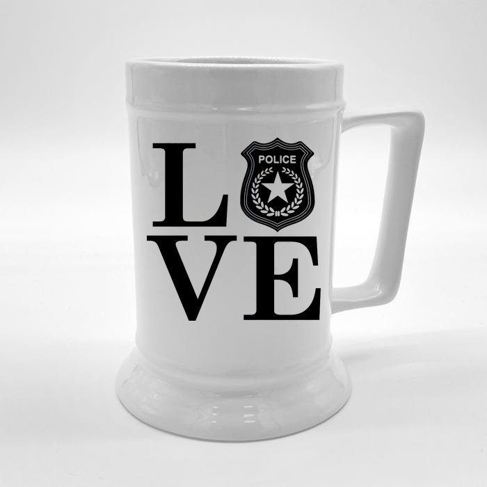 Love The Police Front & Back Beer Stein