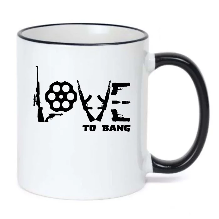 Love To Bang Funny Gun Bullets Black Color Changing Mug