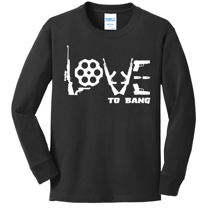 Love To Bang Funny Gun Bullets Kids Long Sleeve Shirt