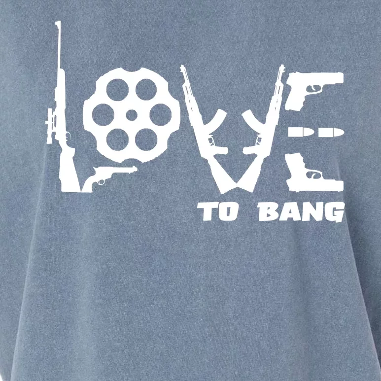 Love To Bang Funny Gun Bullets Garment-Dyed Women's Muscle Tee